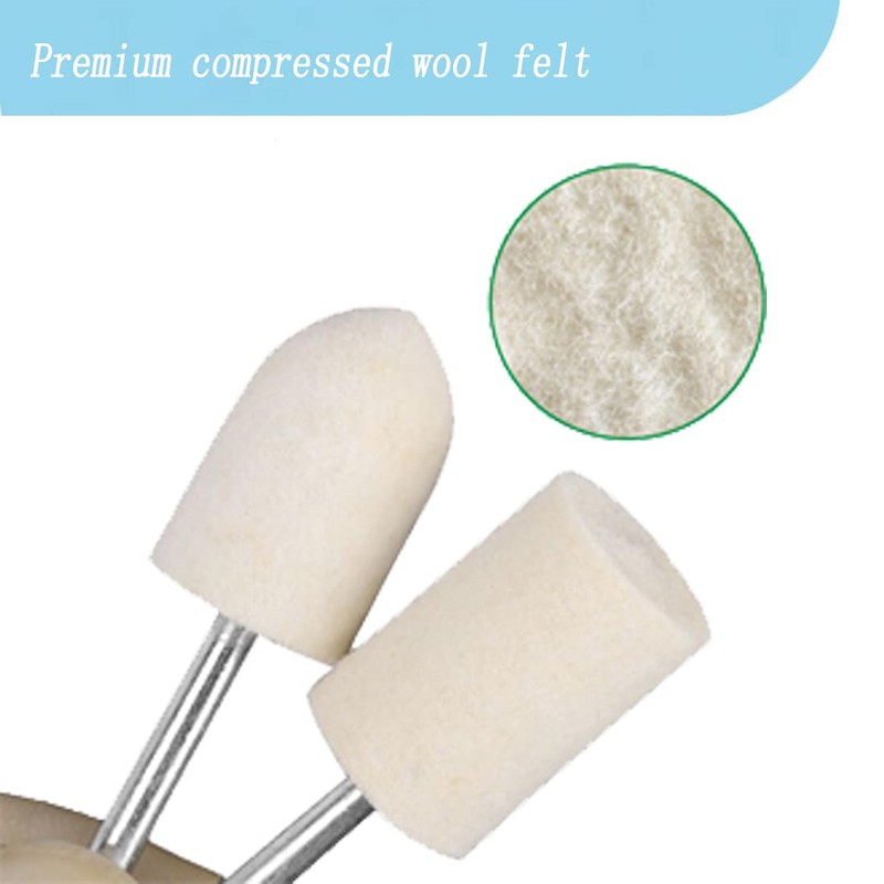 Luo ke 100 Pcs Wool Polishing Bits - 1/8 Inch
