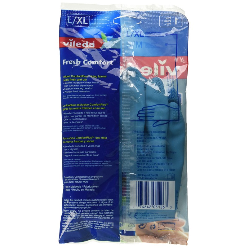 Vileda 105412 Fresh Comfort Gloves, 12 Pairs (Pack of 1)