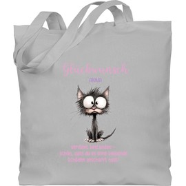 Baumwolltasche - Glückwunsch verdient bestanden I Ausbildung Geschenkideen bestandene Prüfung Abschluss Geschenk Schulabschluss Geschenk Abi Geschenke Realschulabschluss - Unisize - Hellgrau