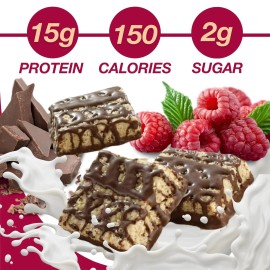 Unbranded Dark Chocolate and Raspberry High Protein Bars - Gluten-free, fiber-rich snacks