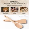 Hefild 2pcs Wooden Spatula Spoon for Cooking, Thicker 12inch Coated