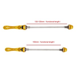 PLATT Bike Quick Release Skewers MTB Wheel Hub Skewers Front and Rear Axle Fit for Road Bike,Mountain Bike, BMX (1Pair) (Gold)