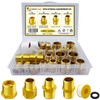 24Pcs Brass Pipe Fittings, NPT Adapter, Hex Bushing Fitting, Reducer