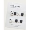 Black dot pedi tip Handmade nail tip - Round Square