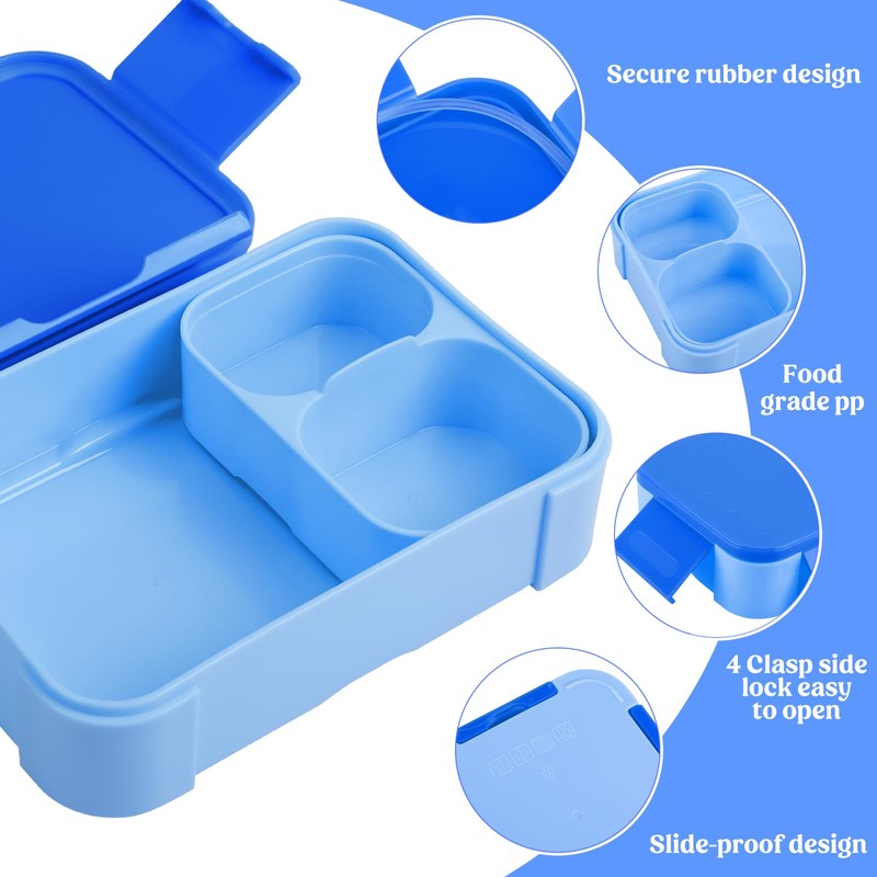 LEIKEEGO Lunch Box Kids,Leak-Proof Bento Lunch Box with Compartments for