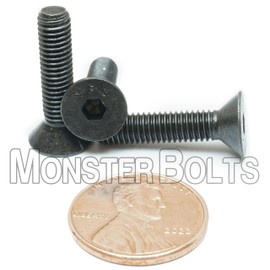MonsterBolts - #10-32 x 7/8" Flat Head Socket Cap Screws, ASTM F8356, Alloy Steel, Black Oxide, 100 Pack