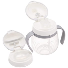 Combi Rakumug, Straw & Cup, First Set, Border, White, 2-Piece Assortment