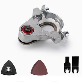 Oscillating Multi-Tool Quick Release Adapter Kit with Sanding Pads and Cutting Blades, Silver