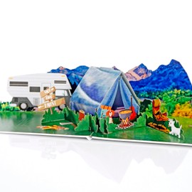 CUTPOPUP Zelten - Birthday Card, Male Birthday Card, Father's Day Card, Father's Day Card (Camping) US8-SD199DE