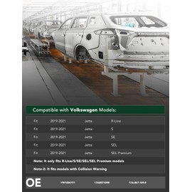 YHTAUTO Front Bumper Reinforcement Impact Bar Steel Compatible with Volkswagen Jetta 2019 2020 2021 R-Line/S/SE/SEL/SEL Premium, NOT Fit GLI Models, Bumper Face Bar Reinforcement Beam