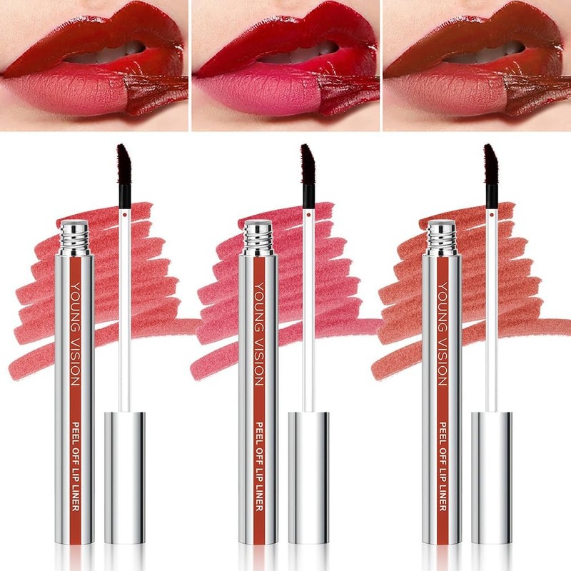 Bluemega Brillo Labial Peel-off, Set de 3- Fórmula Tipo Gel,