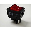 30A 250V KCD4 Rocker Switch DPST 4 Pin Red Lighted