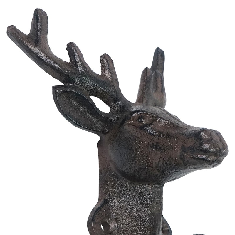 DreamsEden Cast Iron Deer Wall Hook, Heavy Duty Deer Head