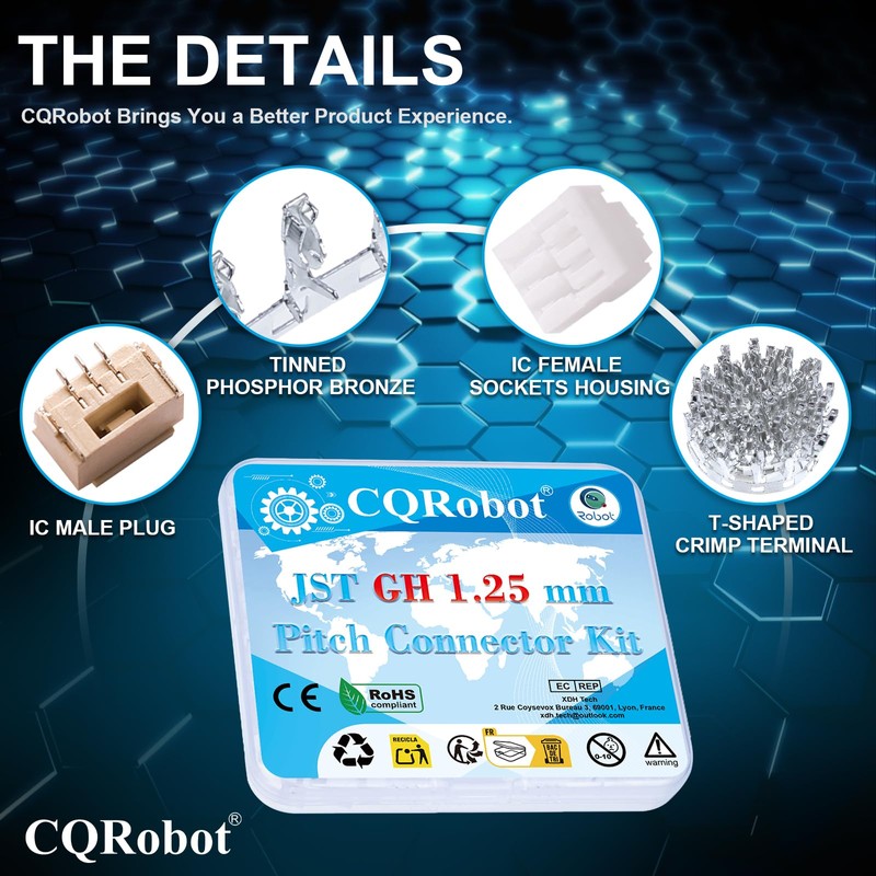 CQRobot JST GH 1.25 mm Pitch 3-Pin Electronic Computer Connector