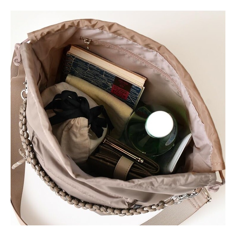 JOKnet Mail-bin SOBIA Cord Knitting 2-Way Drawstring Shoulder Bag, Women's,