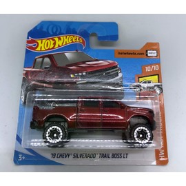 Hot Wheels 2018 '19 Chevy Silverado Trail Boss LT Metallic Red 10/10 HW Hot Trucks 299/365 (Short Card)