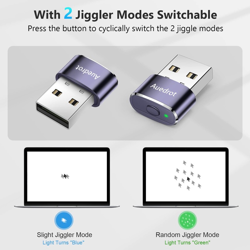 AUEDROT Mouse Jiggler Undetectable Metal USB Mouse Mover with Switch