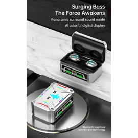 True Wireless Earbuds, 2024 Bluetooth Headphones 5.3 Earbuds, Waterproof Touch Control Ear Buds in-Ear Built-in Mic, with LED Power Display, IP7 Waterproof Earphones Sport Headset - Model 13