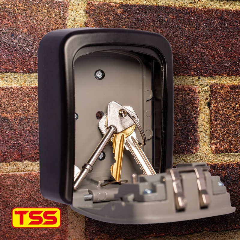 TSS Medium Size Wall Mounted Key Safe 4 Wheel Combination
