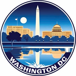 Washington DC Design A Souvenir Die Cut Decorative Flat Magnet 4-Inch
