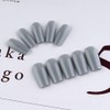 KXAMELIE Grey Press-on Medium Coffin Nails - Reusable, Natural, Thick,