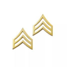 Police Sergeant Gold Rank Pin Tall 15/16" Pair
