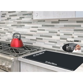 emolife Heat Resistant Mat for Air Fryer Site on, Thick Silicone Mats for Kitchen Counter, Countertop Protector, No-slip (Black)