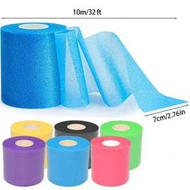 6 Pack Pre Wrap Athletic Tape Prewrap Sports Tape 2.7in X 12 Yards Foam Breathable Pro Wrap for Wrist Ankle Soccer Knees Hair Climbing