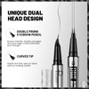 Curved Eyebrow Pencil with 10Pcs Stencils, 2-in-1 Dual-Ended Microblading Eyebrow