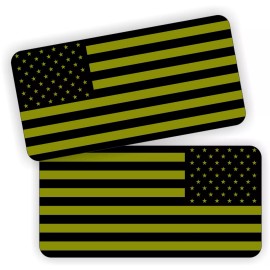 Unbranded/Generic OD GREEN American Flag Hard Hat Stickers | Helmet Decals Labels USA Flags Olive