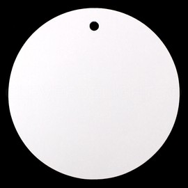CleverDelights 3" White Gift Tags - 100 Pack - Round Circle Paper Hang Tag