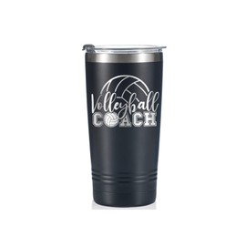 Onebttl Volleyball Coach Gift, Funny Gift Idea for Appreciation, Christmas, Birthday, 20oz Stainless Steel Insulated Travel Mug - Black