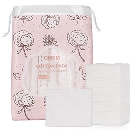 Almohadillas de algodón, almohadillas para eliminar maquillaje facial de labios y ojos, 100% algodón puro, cuadrados de algodón cosmético eficaz, hipo