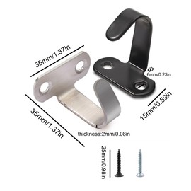 LWTCUJOH Stainless Steel Screw Mounted Ceiling Hooks 12 Pack Heavy Duty Clothes Hook Wall Mounted Under-Shelf Towel Hook for Hanging Bathroom Kitchen Cabinet Tools - Silver