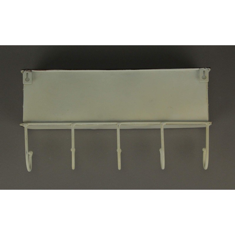 PD Home & Garden Distressed White Metal Wall Pocket with