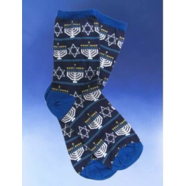 Socksmith NWT Beautiful Fair Isle Menorah Hanukkah Chanukah  Womens Novelty Socks