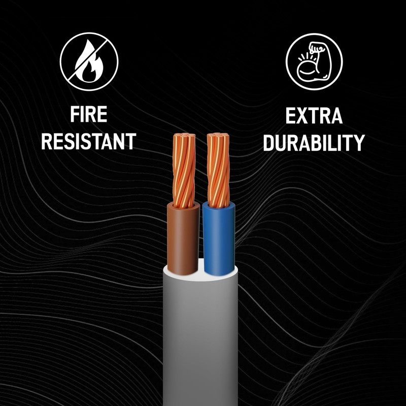 Primes DIY 2 Core Round White Flex Flexible Cable, stranded