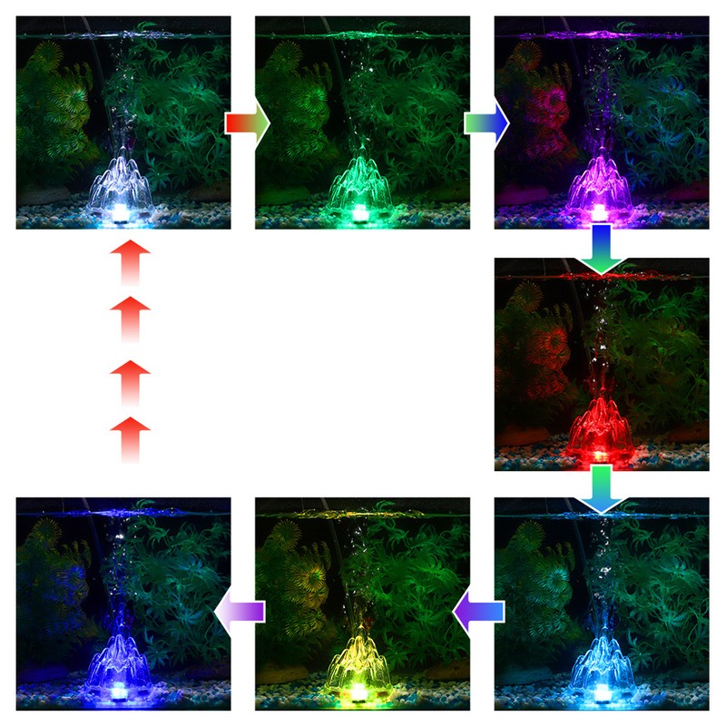 Aquarium Waterproof Light Fish Tank Underwater Fish Lamp Aquariums Volcano