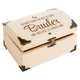 4youDesign Engraved Treasure Chest - The Biggest Treasure in the World - Brother - Money Gift - Memory Box - Gift Idea for Birthdays, Christmas (Brother)