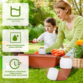 OZLMC Plant Watering Globes 4 Pack Terracotta Plant Watering Globes Slow Release Watering Pots Terra Cotta Self Watering Spikes Holds Watering System for More Than 1 Week Easy to Refill