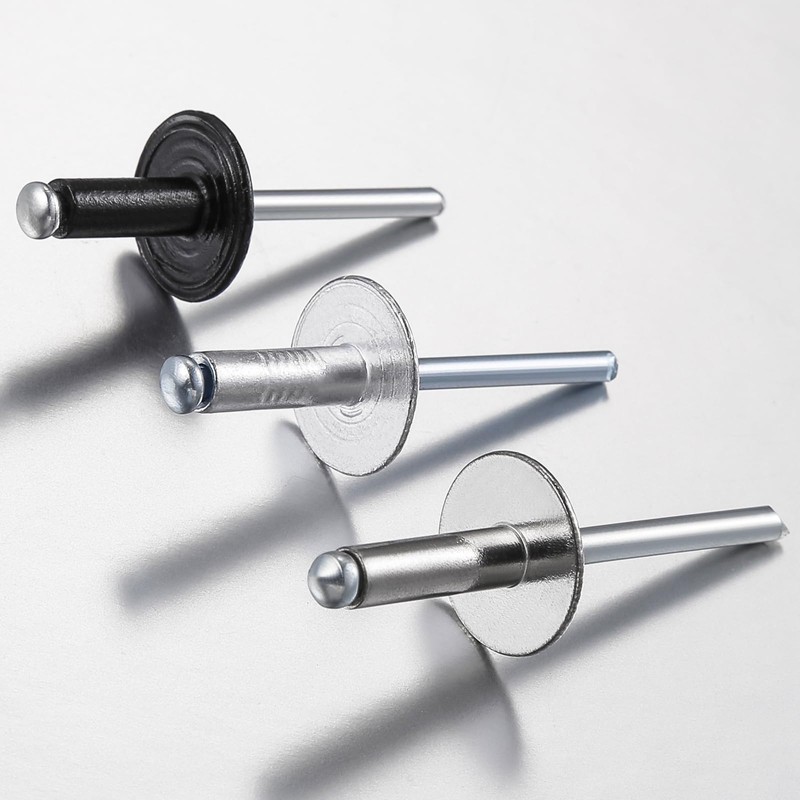 Wensilon(150 pcs) 3/16 * 1/2" Large Cap Open End Aluminum