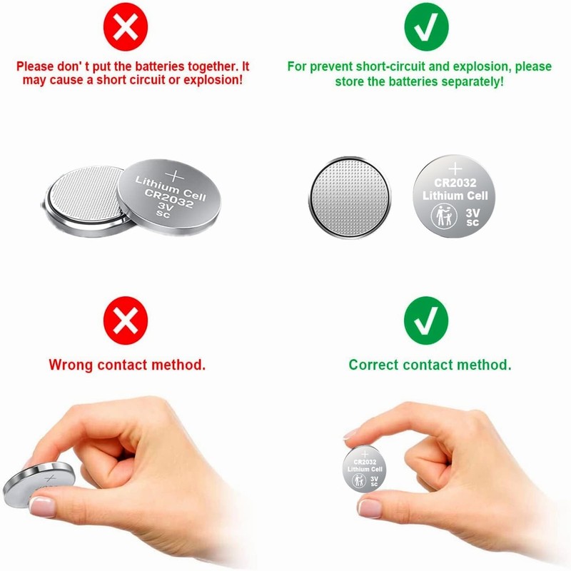 Nightkonic 100 pcs Pack - CR2032 Battery 3 Volt Lithium