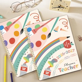 Teacher Planner 2026-2027 - Teacher Lesson Planners 2026-2027 from July 2026- June 2027, Academic Planner for School Year with Colorful Tabs and Inner Pocket, 8.5" x 11"