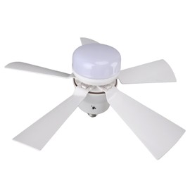Ceiling Fan Light Socket Fan Light Dimmable 3 Color Ceiling Fans with Lights and Remote, Small Ceiling Lamp 3 Wind Speed 1H 2H 4H Timer E26 Light for Bedroom Kitchen (White)