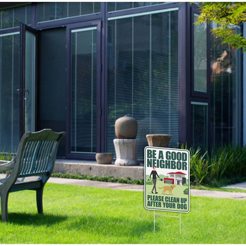 Clean Up After Your Dog Signs 2 Pack 12"x9" with
