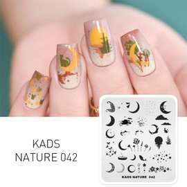 KADS Nail Art Template Nature Nail Stamping Plate Nail Art DIY Moon Fish Image Manicure Tool(NA042)