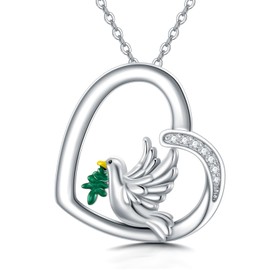 VIJASHOP Dove Necklace 925 Sterling Silver Peace Dove Pendant Necklaces Dove Jewelry For Women Dove Gifts For Dove Lovers
