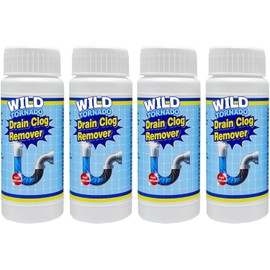 Drain Clog Remover, Sink Drain Cleaner Fast Foaming, Clogged Drai Remover Rapidly by Dissolve Impurities, Quick Cleaning Tool for Pipes & Toilet, Kitchen Sinks, Bathroom Showers（480g）- 4 pcs