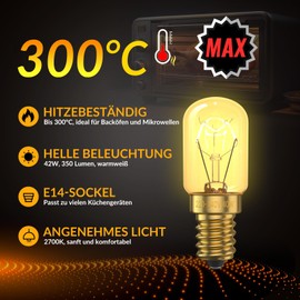 BrightWish Oven Lamp E14-42W - 300°C - Dimmable - Pack of 2