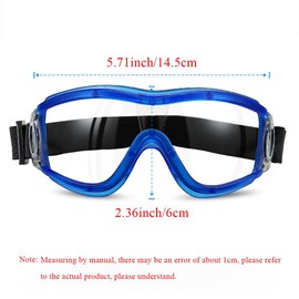 MOVNUOCA Children's Safety Glasses for Nerf Games Shockproof Lenses Anti-Fog Adjustable Strap Fit for 5-12 Years (1 Pack, Blue)